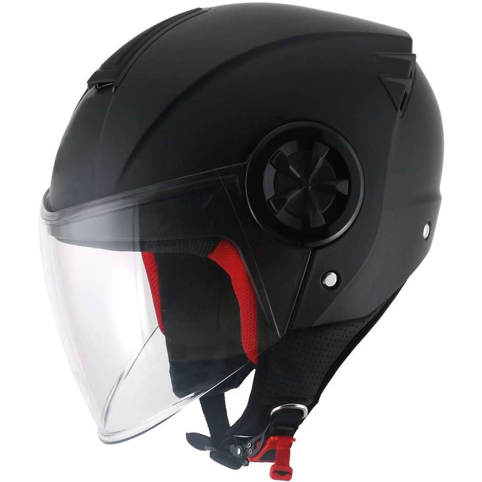 Motorcycle Jet Helmet With Vemar Vh Helmets Air Visor Matt Black JYS