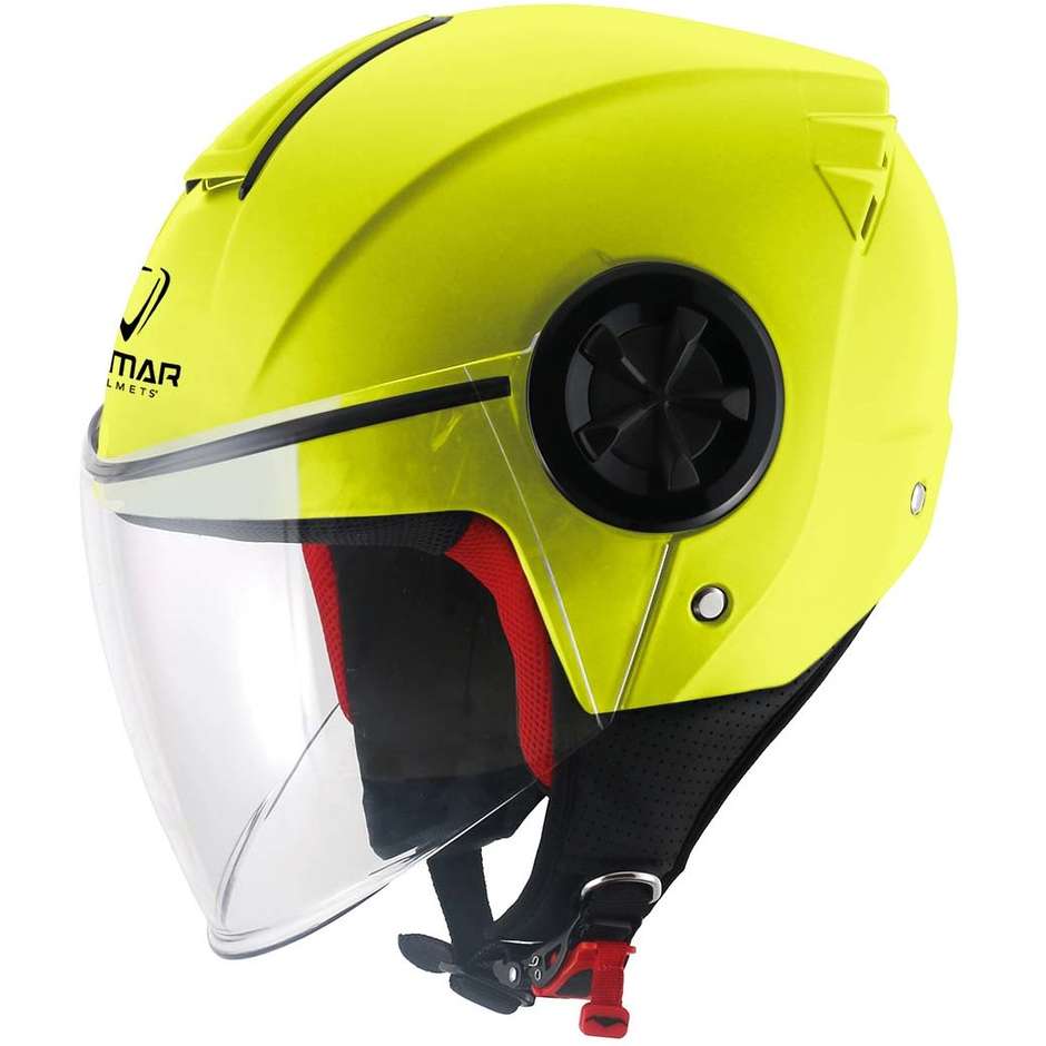 Motorcycle Jet Helmet With Vemar Vh Helmets Air Visor Yellow Fluo JYY