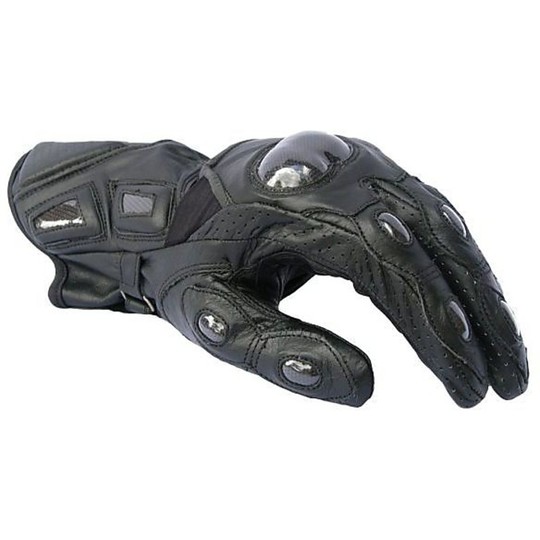 Motorcycle Leather Glove With Prtezioni Model P002 Black