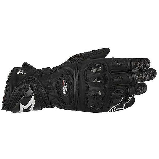 Motorcycle Leather Gloves Alpinestars Supertech Black