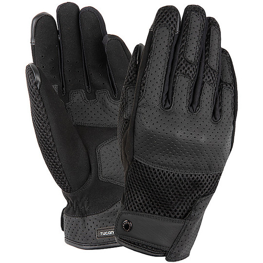 Motorcycle Leather Gloves CE Summer Tucano Urbano 9986HM WINDY Black