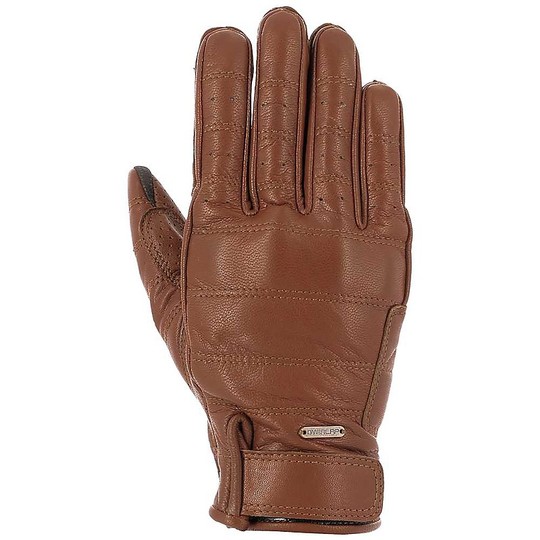 Motorcycle Leather Gloves Custom Overlap Flat Track Brown