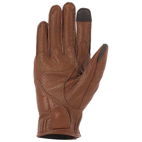 Motorcycle Leather Gloves Custom Overlap Flat Track Brown