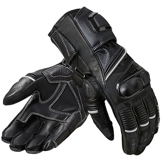 Motorcycle Leather Gloves for Women Racing Rev'it XENA 3 LADIES Black Gray