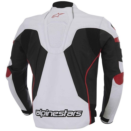 Motorcycle Leather Jacket Alpinestars GP PLUS LEATHER JACKET R Black White Red