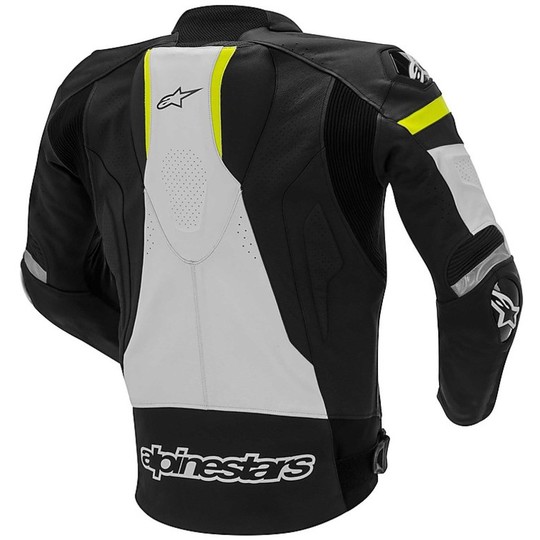 Motorcycle Leather Jacket Alpinestars GP Pro Leather Jacket Black White Fluo Yellow