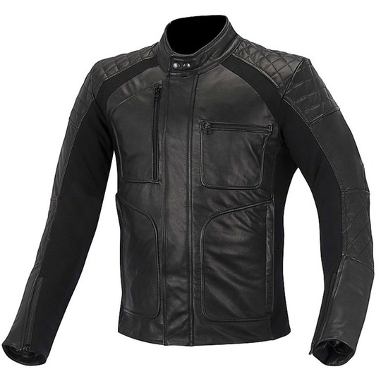 Motorcycle Leather Jacket Alpinestars HOXTON LEATHER JACKET Black For ...