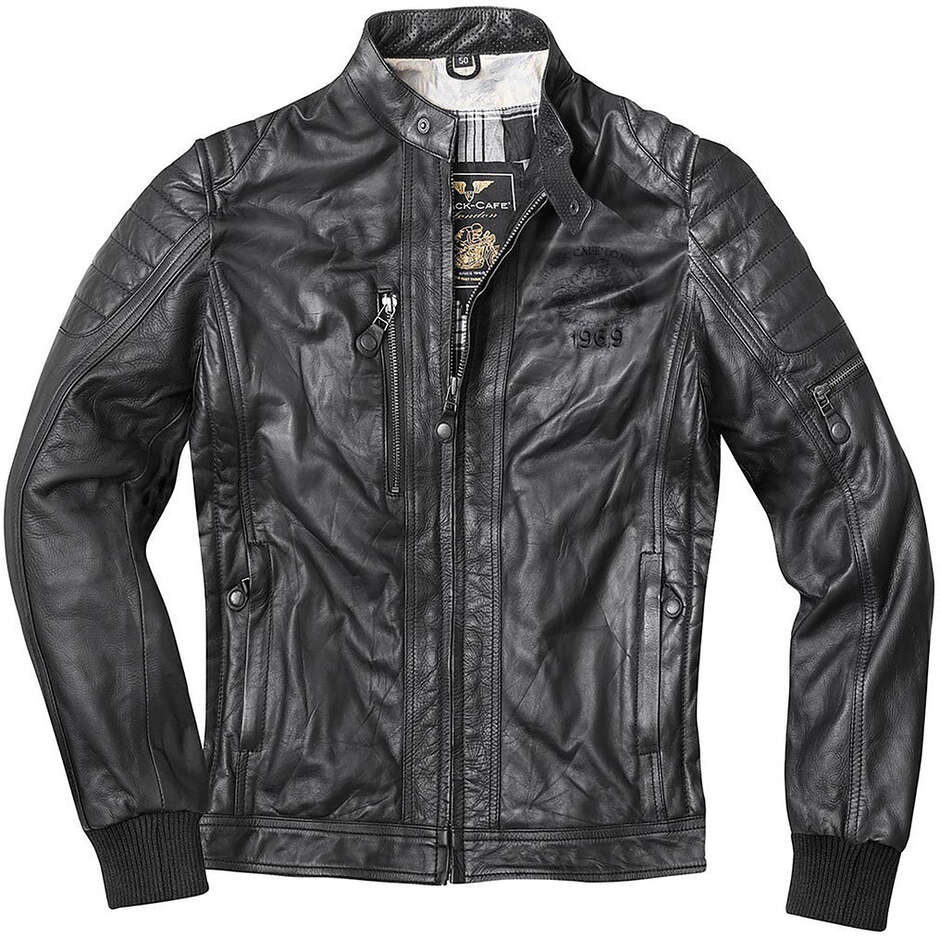 Motorcycle Leather Jacket Cafè Racer Black Cafè London Lj-10680