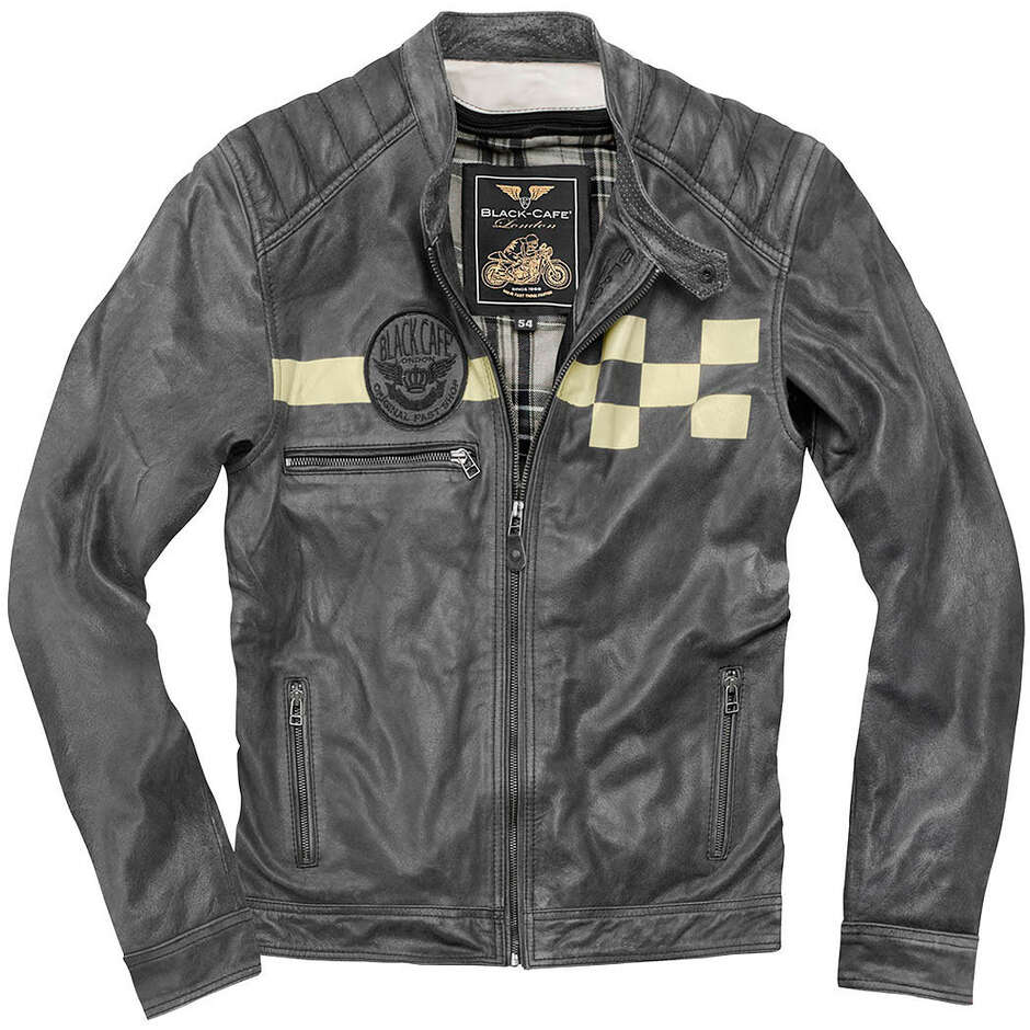 Motorcycle Leather Jacket Cafè Racer Black Cafè London Lj-181367