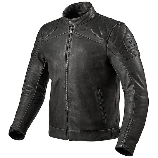 Motorcycle Leather Jacket Custom Rev'it CORDITE Black For Sale Online ...