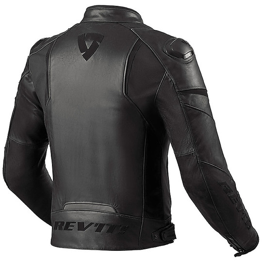 Motorcycle Leather Jacket Custom Rev'it GLIDE VINTAGE Black