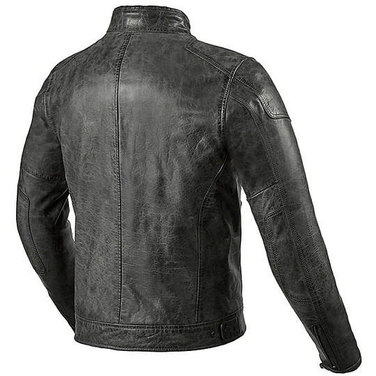 Motorcycle Leather Jacket Custom Rev'it HUNTINGTON Anthracite