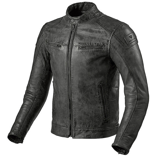Motorcycle Leather Jacket Custom Rev'it HUNTINGTON Anthracite