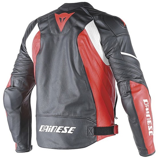 Motorcycle Leather Jacket Dainese Avro D1 Black / Red / White