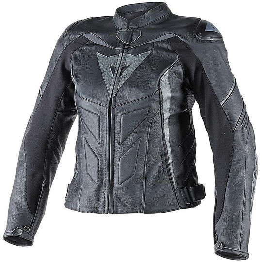 Motorcycle Leather Jacket Dainese Avro D1 Lady Black / Anthracite