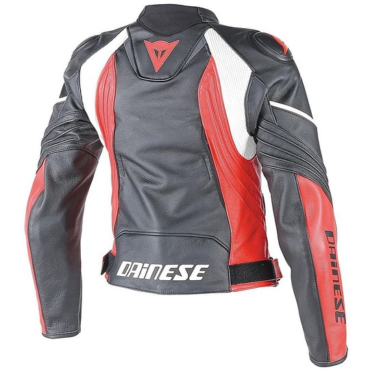 Motorcycle Leather Jacket Dainese Avro D1 Lady Black / Red / White
