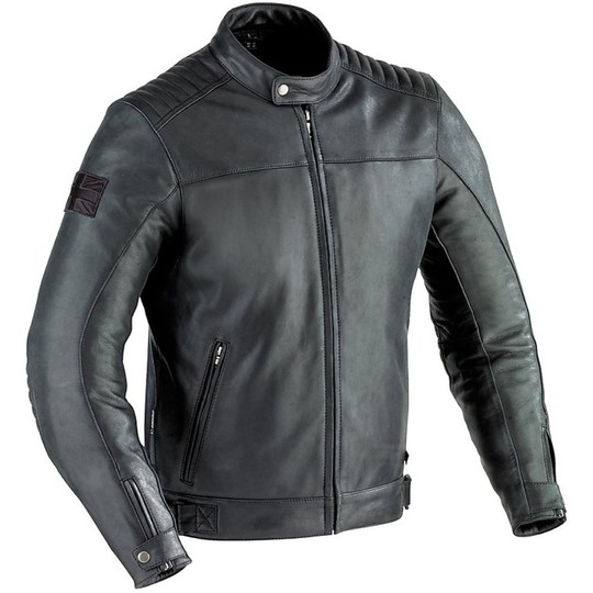 Motorcycle Leather Jacket Ixon Black Model Mechanics