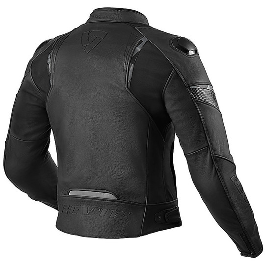 Motorcycle Leather Jacket Sport Rev'it GLIDE Black