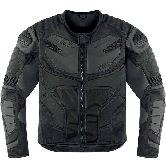 Motorcycle Leather Jacket Technical Icon Overlord Resistance Stealth Black