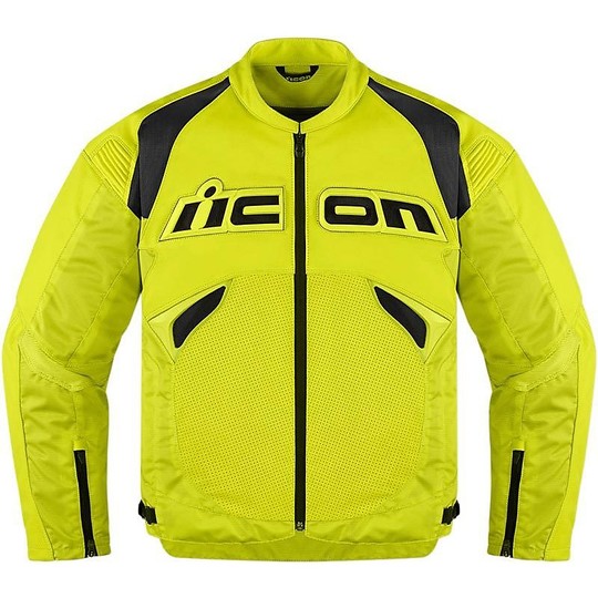 Motorcycle Leather Jacket Technical Icon Sanctuary Stealth Yellow Hi Vision