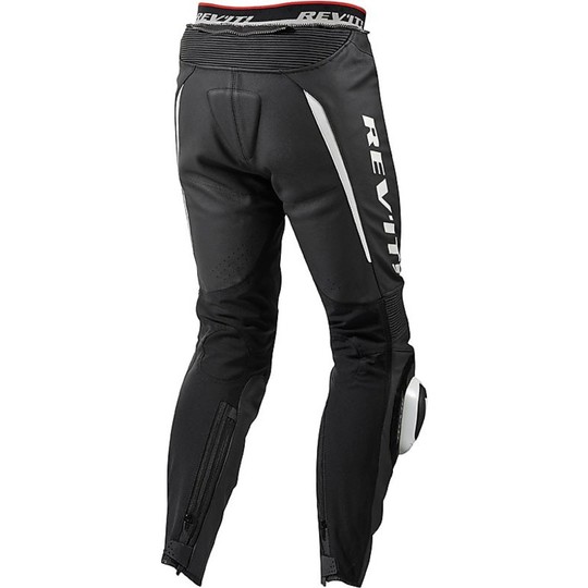 Motorcycle Leather Pants Rev'it GT-R Black / White