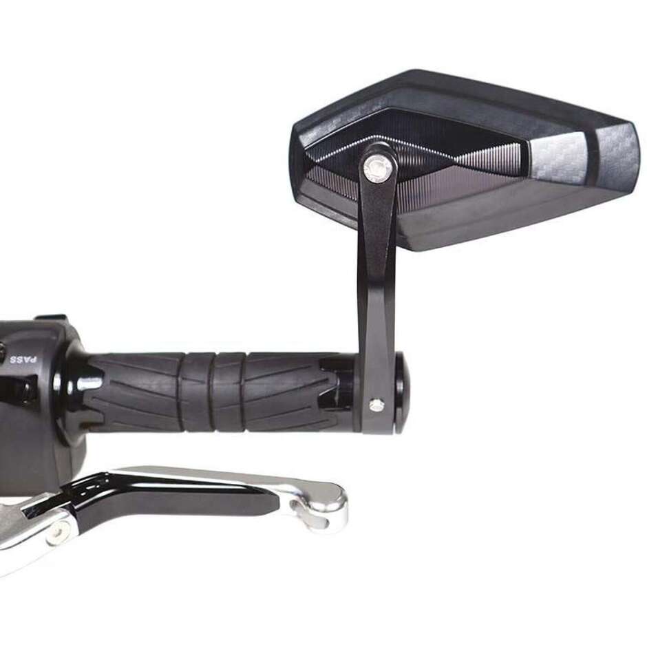 Motorcycle Mirror Bar End Chaft FLOW HANDLE Black