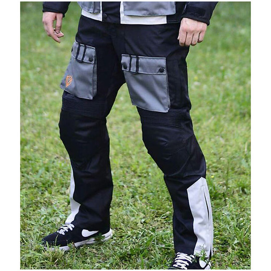 Motorcycle Pants Hero Fabric Technician 4 Seasons HR 2701 Grey Black Removable coverings