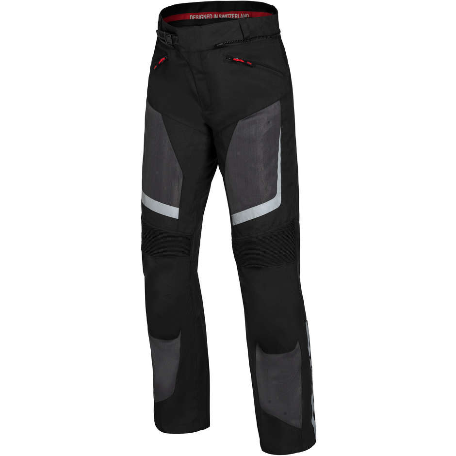 Motorcycle Pants In Fabric Ixs GERONA AIR 1.0 Black Gray Red