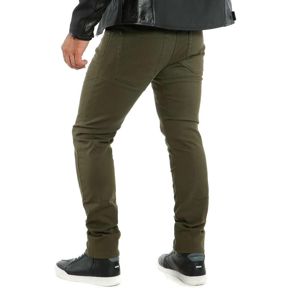 Motorcycle Pants in Olive Green Dainese CLASSIC SLIM Fabric