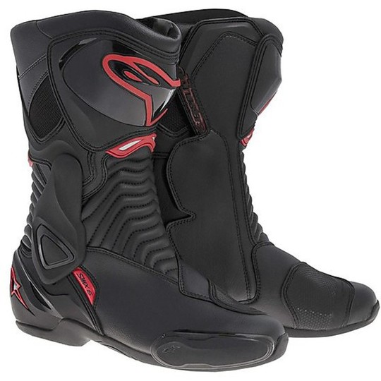 Motorcycle Racing Boots Alpinestars S-MX 6 Black-Red