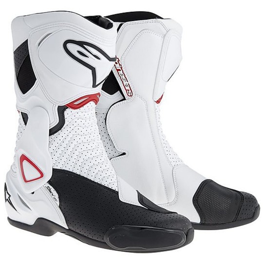 Motorcycle Racing Boots Alpinestars S-MX 6 Vented White-Black