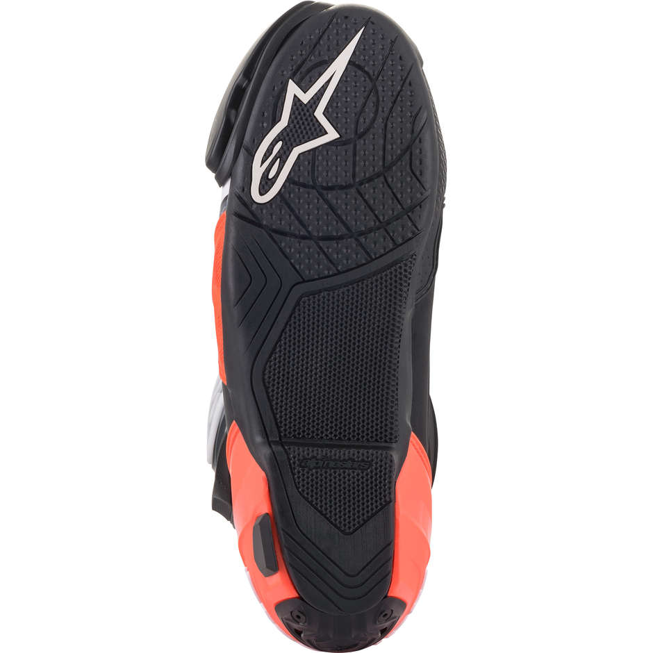 Motorcycle Racing Boots Alpinestars SUPERTECH R Black Red Fluo Gray