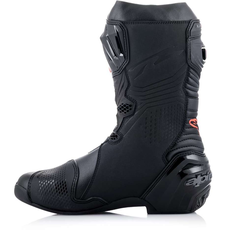 Motorcycle Racing Boots Alpinestars SUPERTECH R Black Red Yellow Fluo
