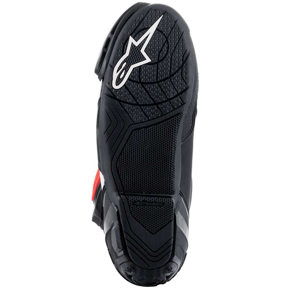 Motorcycle Racing Boots Alpinestars SUPERTECH R Black Red Yellow Fluo