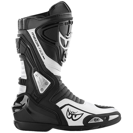 Motorcycle Racing Boots In Berik 2.0 Donigton Leather Black White