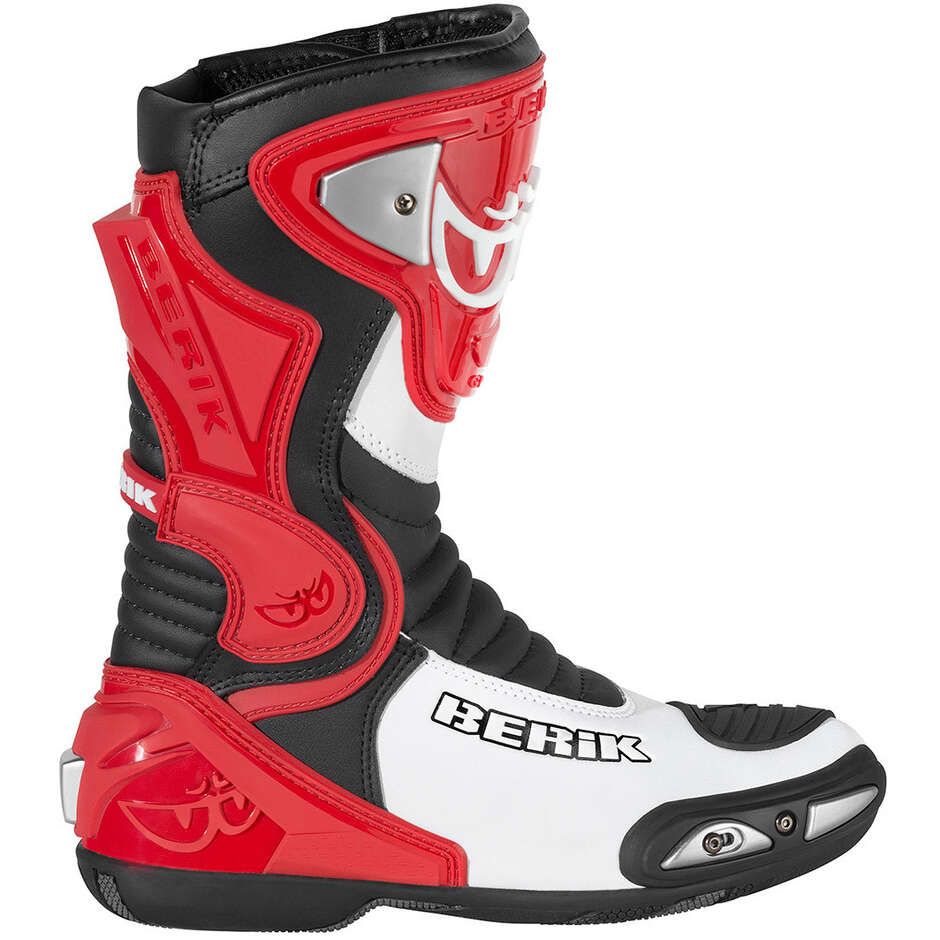 Motorcycle Racing Boots in Berik 2.0 LOSAIL Red Leather