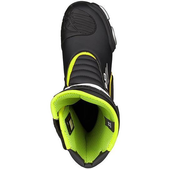 Motorcycle Racing Boots In SHAFT 2.0 Leather Black Yellow Fluo Sale Online - Outletmoto.eu