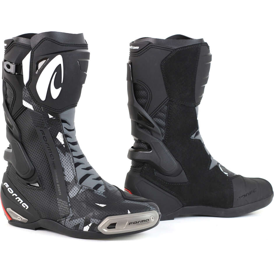 Motorcycle Racing Boots Perforated Form PHANTOM FLOW Black