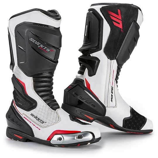 Motorcycle Racing Boots Seventy SD-BR1 White Black Red