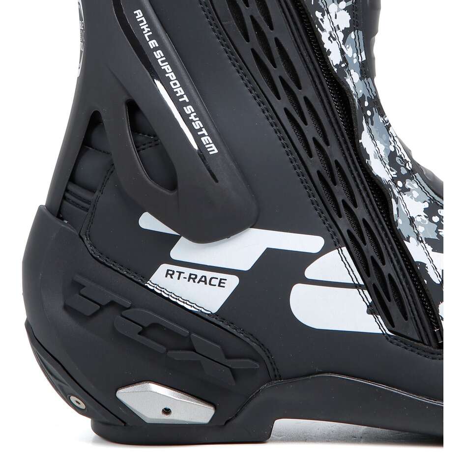 Motorcycle Racing Boots Tcx 7669 Rt-Race Black White Gray