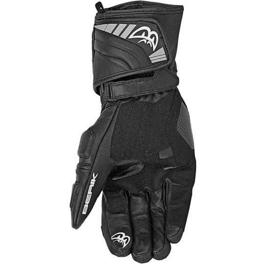 Motorcycle Racing Gloves In Berik 2.0 175102 Race Black Certified Leather