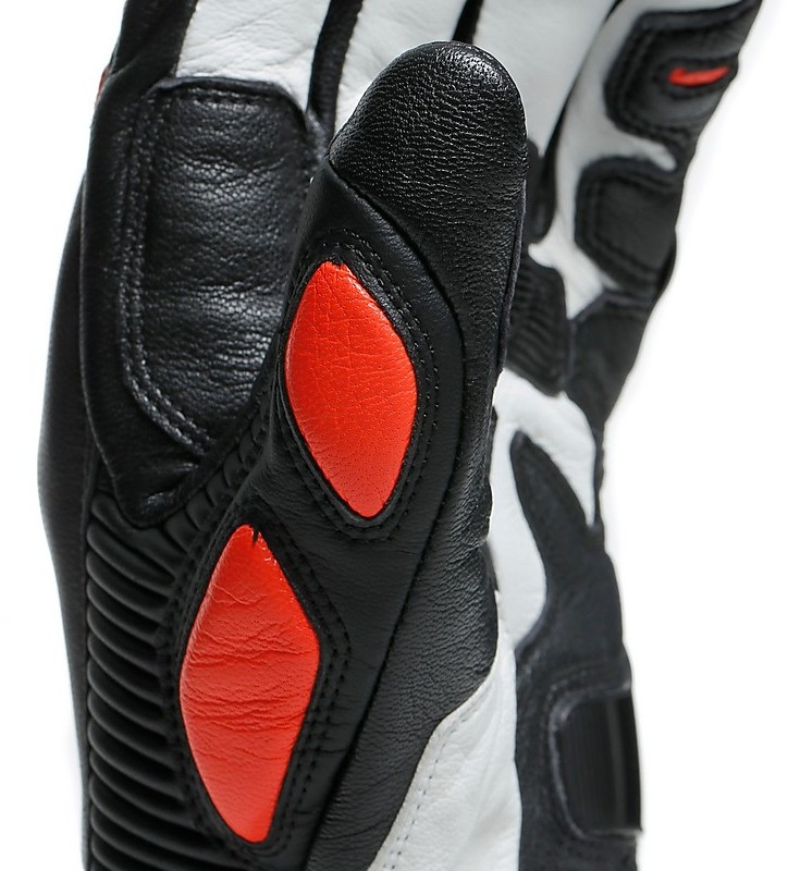 Motorcycle Racing Gloves in Dainese Leather DRUID 3 Black Red For