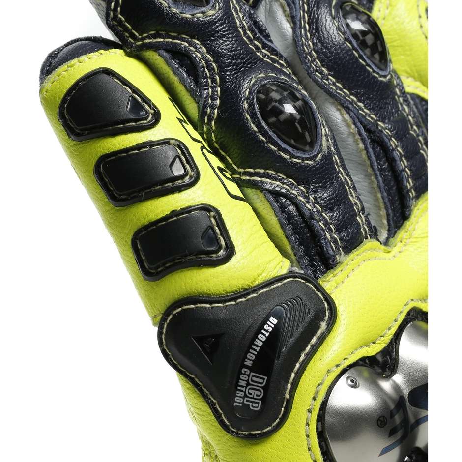 Motorcycle racing gloves in Dainese leather FULL METAL 6 REPLICA Vr46