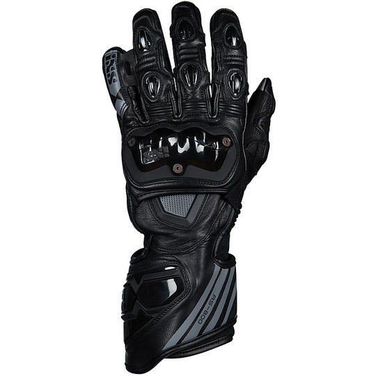 Motorcycle Racing Leather Gloves Ixs Sport RS-800 Black