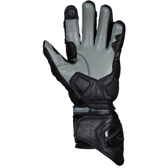 Motorcycle Racing Leather Gloves Ixs Sport RS-800 Black