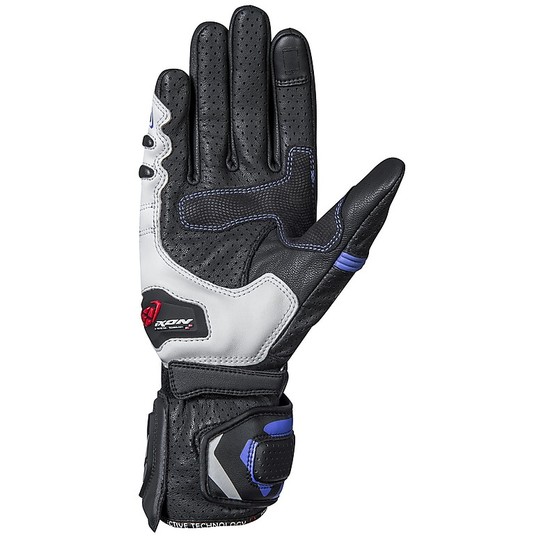 Motorcycle Racing Leather Gloves Summer Ixon RS TEMPO AIR Black Blue