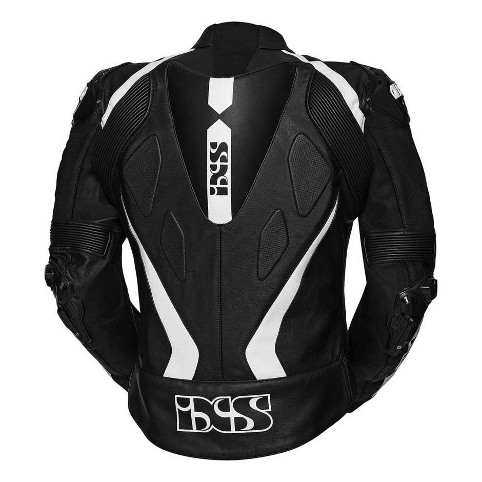 Motorcycle Racing Leather Jacket Ixs Sport LD RS-1000 Black White