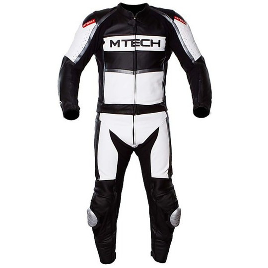 Motorcycle Racing Leather Suit Divisible Mtech Mig White Professional