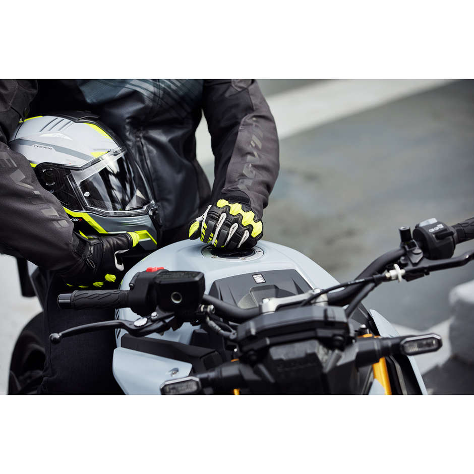 Motorcycle Sport Jacket REV'IT APEX H2O Anthracite Yellow Fluo