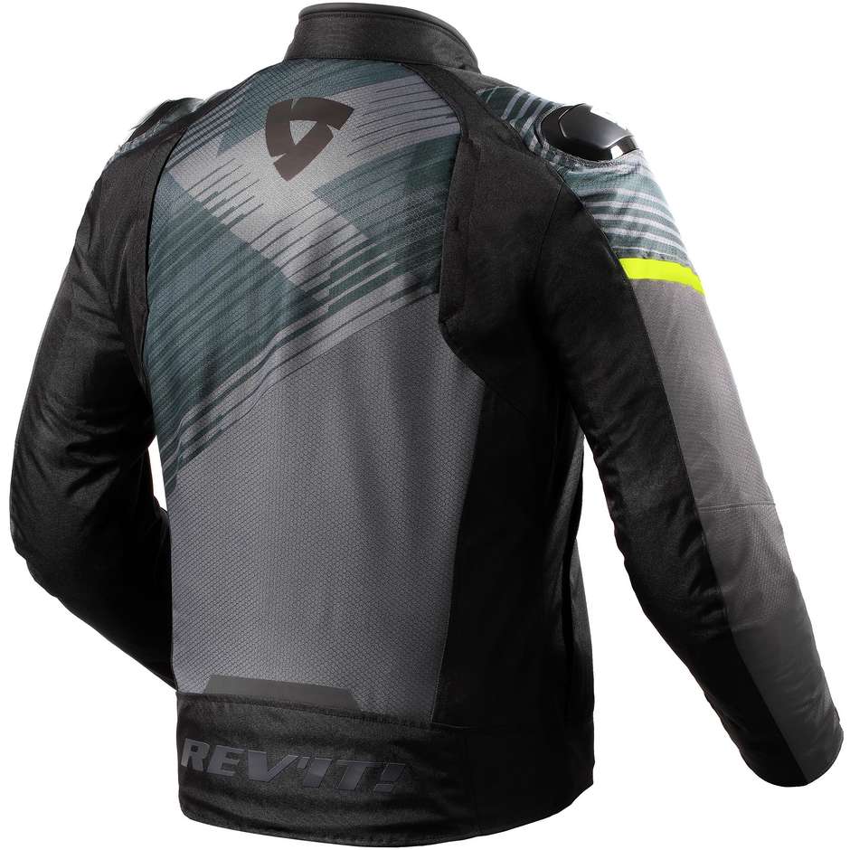 Motorcycle Sport Jacket REV'IT APEX H2O Anthracite Yellow Fluo